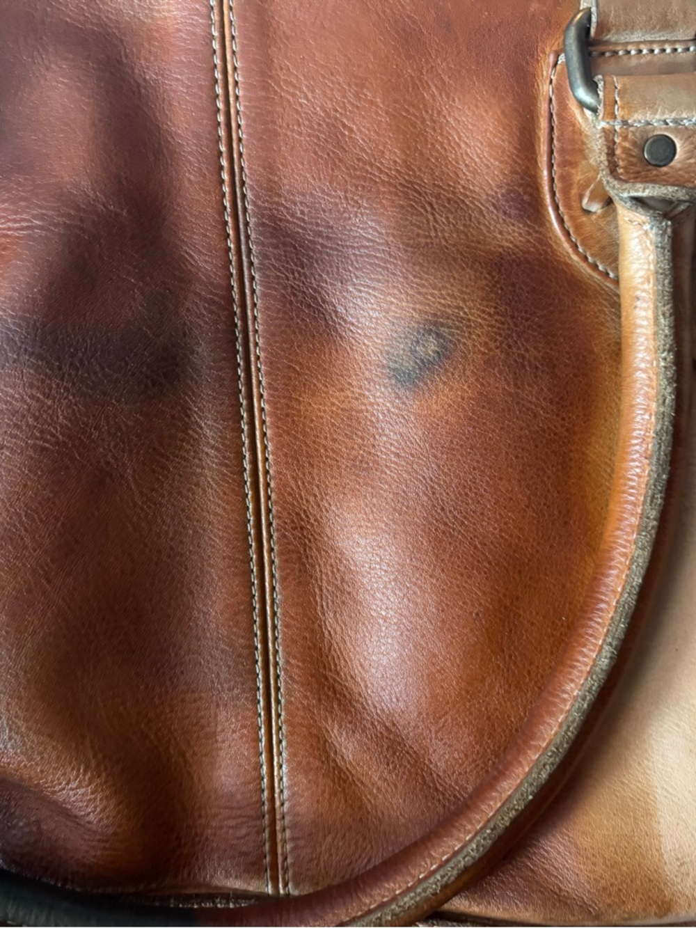 BED|STU Three-Tone Aqua/Green and Brown Leather Tote - Picture 3 of 13